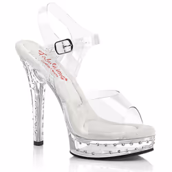 Pleaser Shoes Majesty-508SDT, Sandali, Femmina, Adulto, Trasparente, 13,2 cm, Moda