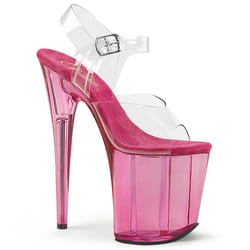 Pleaser Shoes Flamingo-808T Sandali Femmina Rosa, Trasparente