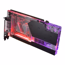 Phanteks Glacier G40, Blocco d'acqua + piastra posteriore, Acrilico, Rame, Nero, Trasparente, GPU, Scheda grafica, ASUS ROG S ...