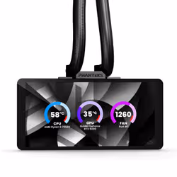 Phanteks Glacier One 360M25 LCD Processore Raffreddatore di liquidi tutto in uno 12 cm Nero 1 pz - Vista aggiuntiva 2