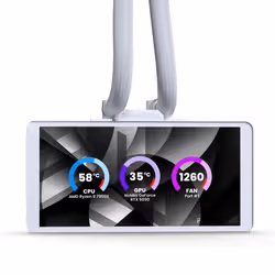 Phanteks Glacier One 360M25 LCD Processore Raffreddatore di liquidi tutto in uno 12 cm Bianco 1 pz - Vista aggiuntiva 2
