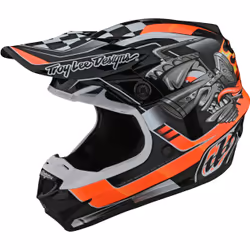 Troy Lee Designs SE4 Carb Casco motocross, nero-arancione, dimensione S per uomo