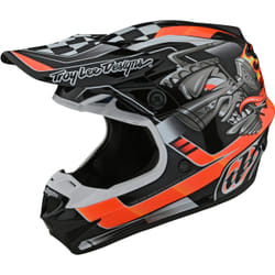 Troy Lee Designs SE4 Carb Casco motocross, nero-arancione, dimensione S per uomo