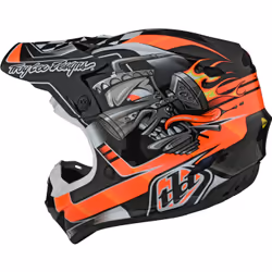 Troy Lee Designs SE4 Carb Casco motocross, nero-arancione, dimensione S per uomo