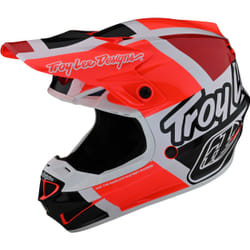 Troy Lee Designs SE4 Polyacrylite MIPS Quattro Casco Motocross, rosso-arancione, dimensione M per uomo