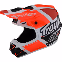 Troy Lee Designs SE4 Polyacrylite MIPS Quattro Casco Motocross, rosso-arancione, dimensione L per uomo