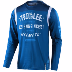 Troy Lee Designs GP Air Roll Out Maglia Motocross, bianco-blu, dimensione L per uomo