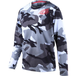 Troy Lee Designs Flowline Spray Camo Maglia da bicicletta giovanile, bianco-multicolore, dimensione XL