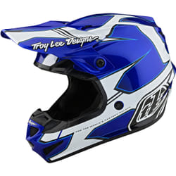 Troy Lee Designs SE4 Polyacrylite Matrix MIPS Casco da motocross, blu-argento, dimensione XL per uomo
