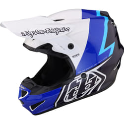 Troy Lee Designs GP Volt Casco da motocross, nero-bianco-blu, dimensione L per uomo