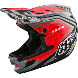 Troy Lee Designs D4 Carbon MIPS SRAM Casco da discesa, nero-grigio-rosso, dimensione XL per uomo