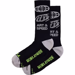 Troy Lee Designs Worldwide Perfomance Calzini, nero-grigio, dimensione L XL per uomo