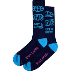 Troy Lee Designs Worldwide Perfomance Calzini, nero-blu, dimensione L XL per uomo