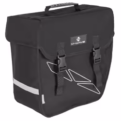 M-Wave Amsterdam Single, Posteriore, Borsa da bicicletta, Poliestere, Nero, Grigio, 18 L, 180 mm