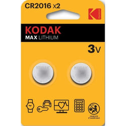 Batteria Kodak Max Lithium CR2016 3V 2pz Pile Bottone Litio DL2016