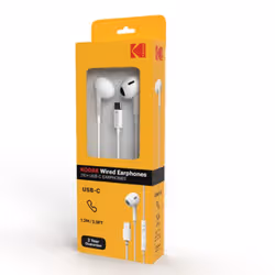 Kodak 887930425741 cuffia e auricolare Cablato In-ear Musica e Chiamate USB tipo-C Bianco - Vista aggiuntiva 2