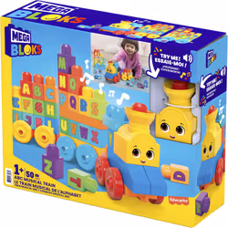 MEGA BLOKS Impara con il treno, trenino con blocchi dell'alfabeto per imparare le lettere e suoni realistici, Giocattolo per Bambini 1+ Anni - Vista aggiuntiva 4