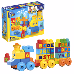 MEGA BLOKS Impara con il treno, trenino con blocchi dell'alfabeto per imparare le lettere e suoni realistici, Giocattolo per Bambini 1+ Anni - Vista aggiuntiva 5