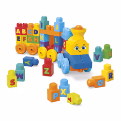 MEGA BLOKS Impara con il treno, trenino con blocchi dell'alfabeto per imparare le lettere e suoni realistici, Giocattolo per Bambini 1+ Anni - Vista aggiuntiva 6