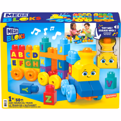 MEGA BLOKS Impara con il treno, trenino con blocchi dell'alfabeto per imparare le lettere e suoni realistici, Giocattolo per Bambini 1+ Anni - Vista aggiuntiva 7