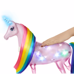 Barbie Dreamtopia Playset con Bambola e Unicorno Grande Che Si Illumina con Chioma da Pettinare, Giocattolo per Bambini 3+ Anni, FXT26 - Vista aggiuntiva 4