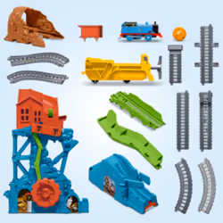 Thomas & Friends Il Trenino Thomas, Pista Playset Grotta, Include Le Locomotive e Darcy, Giocattolo per Bambini 3+ Anni, GDV43