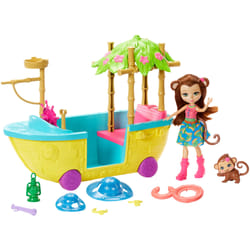 Games Enchantimals, Nave della Giungla, Playset con Barca, Bambola e Accessori, GFN58