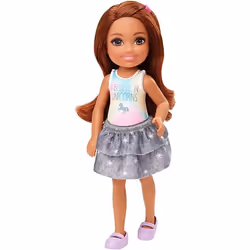 Barbie Club Chelsea Doll with Unicorn Graphic and Star Skirt, Bambola alla moda, Femmina, 3 anno/i, Ragazza, 152,4 mm