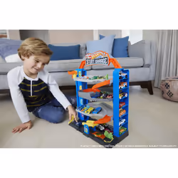 Hot Wheels City Garage delle Acrobazie, Playset con ascensore per i piani superiori, con collegamenti per altri set, Giocattolo per Bambini 3+ anni - Vista aggiuntiva 5