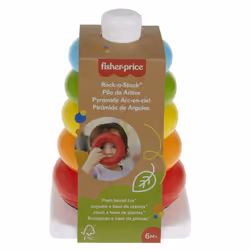 Fisher-Price Piramide 5 Anelli Eco, in Materiali Vegetali, Giocattolo Impilabile per Bambini 6+Mesi - Vista aggiuntiva 4