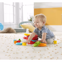 Fisher-Price Piramide 5 Anelli Eco, in Materiali Vegetali, Giocattolo Impilabile per Bambini 6+Mesi - Vista aggiuntiva 6