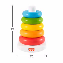 Fisher-Price Piramide 5 Anelli Eco, in Materiali Vegetali, Giocattolo Impilabile per Bambini 6+Mesi - Vista aggiuntiva 8