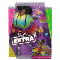 Barbie Extra Doll #1 in Rainbow Coat with Pet Poodle