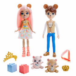 Enchantimals Braylee Bear & Bannon Bear, Bambola alla moda, Maschio e femmina (set), 4 anno/i, Bambino/Bambina, 152,4 mm, Mul ...
