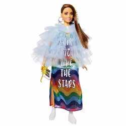 Barbie Extra ​ - Bambola mora con capelli lunghi e articolazioni flessibili, con giacca blu e cucciolo di coccodrillo; per bambini 3+ anni - Vista aggiuntiva 4
