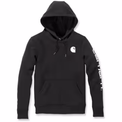 Carhartt Clarksburg Logo Felpa con cappuccio da donna, nero, dimensione L per donne