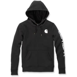 Carhartt Clarksburg Logo Felpa con cappuccio da donna, nero, dimensione M per donne