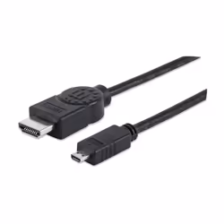 Manhattan 324427, 2 m, HDMI tipo A (Standard), HDMI tipo D (Micro), Compatibilità 3D, 10,2 Gbit/s, Nero
