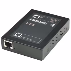 Intellinet 560443, IEEE 802.3, IEEE 802.3af, IEEE 802.3at, IEEE 802.3u, 10Base-T, 100Base-TX, Cat5, Nero, Metallo, Femmina