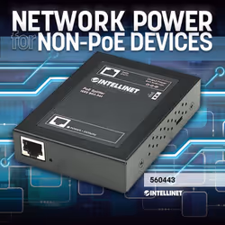 Intellinet 560443 divisore di rete Supporto Power over Ethernet (PoE) Nero