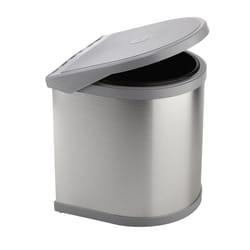 Elletipi PPI607-1ALL cestino per rifiuti Ovale Alluminio, Plastica Alluminio, Grigio