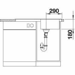 BLANCO Dinas 45 S Rettangolare Acciaio inox - Vista aggiuntiva 4