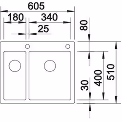 BLANCO CLARON 340/180-IF/A Lavello montato su piano Rettangolare Acciaio inox