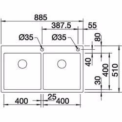 BLANCO CLARON 400/400-IF/A Lavello montato su piano Rettangolare Acciaio inox