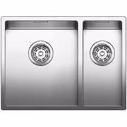 BLANCO Claron 340/180-U, Lavello montato su piano, Rettangolare, Acciaio inox, Acciaio inox, 2 ciotole, Rettangolare