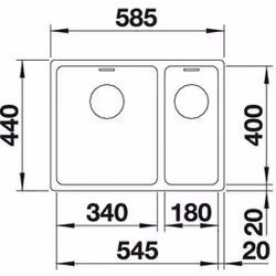 BLANCO Andano 340/180-IF Lavello montato su piano Rettangolare Acciaio inox
