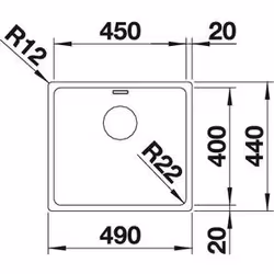 BLANCO ANDANO 450-IF Lavello montato su piano Rettangolare Acciaio inox - Vista aggiuntiva 4
