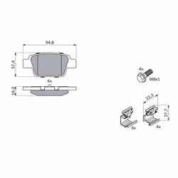 Set di pastiglie freno BOSCH 0 986 494 030, posteriore - Vista aggiuntiva 6