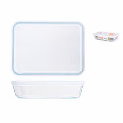 Pengo 3283100, Contenitore, Rettangolare, 0,8 L, Trasparente, Vetro, Plastica