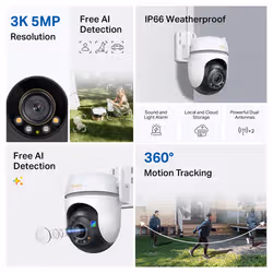 TP-Link Tapo TC43(EU) V2 Sferico Telecamera di sicurezza IP Interno e esterno 2880 x 1620 Pixel Soffitto/Parete/Palo - Vista aggiuntiva 5
